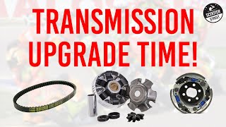 Piaggio Zip Transmission Tuning  Malossi Variator Belt amp Clutch Install [upl. by Alorac]