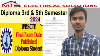 Diploma 3rd amp 5th Semester Exam Notification 2024  Polytechnic Exam Notification 2024 [upl. by Childers]