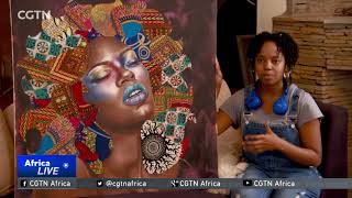 Young Kenyan artist marries painting and kitenge cloth [upl. by Nitsruk530]