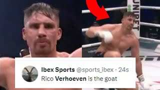 FIGHTERS REACT TO RICO VERHOEVEN KNOCKOUT LEVI RIGTERS  VERHOEVEN VS RIGTERS REACTIONS [upl. by Derag]