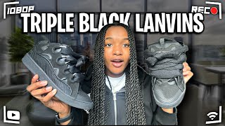 UNBOXING “TRIPLE BLACK” LANVIN CURB SNEAKERS  ON FEET [upl. by Gervase]