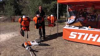 STIHL TOUR 2018 1212  JeanNoël RAYNAUD présentation fonctionnalités batteries portatives 2019 [upl. by Enelec]