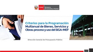 Criterios para la Programación Multianual de Bienes Servicios y Obras proceso y uso del SIGAMEF [upl. by Aidnis350]