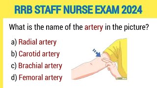 RRB staff nurse exam preparation 2024  Mcq for staff nurse exam  RRB staff nurse officer mcq [upl. by Cassady440]