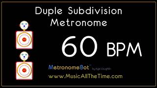 Duple subdivision metronome at 60 BPM MetronomeBot [upl. by Aiekam]