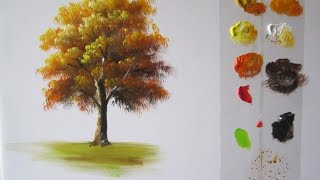 How to Paint a Tree in Acrylics lesson 1 [upl. by Jaquiss]