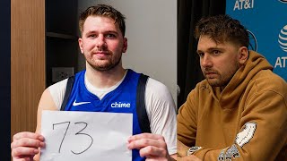 Luka Doncic Reacts to his 73Point Performance vs Hawks Full Postgame Interview [upl. by Obe603]