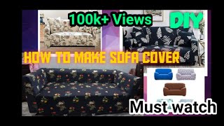 Sofa Cover idea at home  Colorful Sofa Cover cutting and stitching at home  Colourful Sofa Cover [upl. by Rennug]