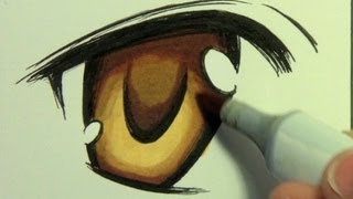 Marker vs Colored Pencil How to Color Manga Eyes [upl. by Antoine]