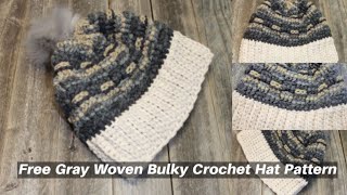 Easy Chunky Woven Lines Bulky Hat Crochet Pattern Colorama Yarn Double Crochet [upl. by Robbert]