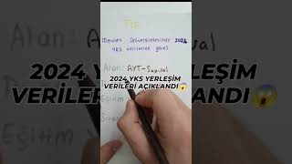 2024 YKS YERLEŞİM VERİLERİ AÇIKLANDI😱 yks yks2024 ykstercih shorts [upl. by Garihc70]