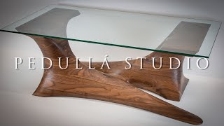 PEDULLA STUDIO  Building a Walnut Sculpted Coffee Table [upl. by Akedijn]