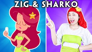 Sharkos Magic Show With Marina  Zig amp Sharko With Zero Budget  Zig and Sharko Funny Animation [upl. by Ava]