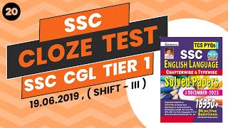 SSC CGL TIER  1  CLOZE TEST  20  PREVIOUS YEAR  16950 [upl. by Enneles760]