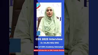 CSS 2023 Mock Interview  DrHajra Niaz IRS  CSS Exam Preparation  CSPs Academy Islamabad [upl. by Enidlarej]