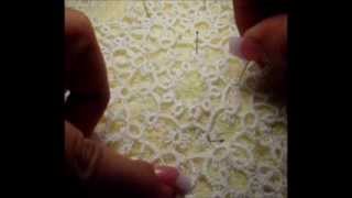 Frivolite Tatting Lesson 122 Dar forma a una pieza  Blocking [upl. by Dyun]