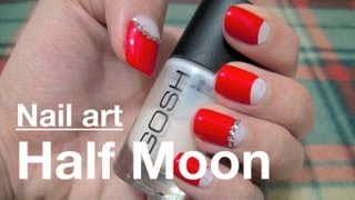 Nail  半月 bling bling Half moon [upl. by Leahcar]