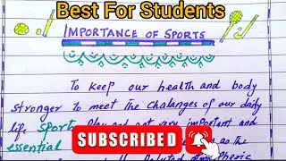 Importance of Sports Essay in English  English Essay  Importance of Sports [upl. by Navak]