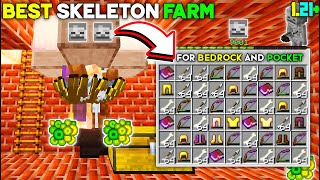 BEST SKELETON XP FARM FOR MINECRAFT POCKET amp BEDROCK 121  FAST amp EASY BEGINNER TUTORIAL [upl. by Ahsirtap756]