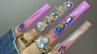 WATCH ME WORK Using our NEW POLY GEL NAIL  V FRENCH JUNK NAIL NAILS [upl. by Anaihk]