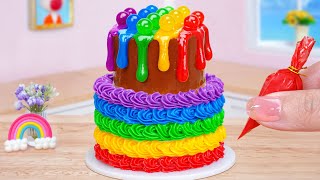 Rainbow Cake Recipe💘Amazing Miniature Rainbow Jelly Cake Decorating Ideas With Ducking️🎈Sweet Baking [upl. by Becker]