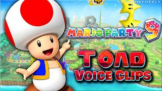 All Toad Voice Clips • Mario Party 9 • Voice Lines • Nintendo Wii 2012 Samantha Kelly [upl. by Raynold120]