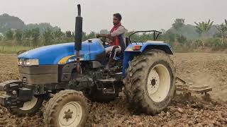 New Holland TT55 Tractor on Cultivation [upl. by Leanor477]