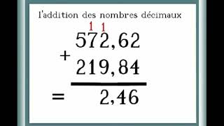 laddition des nombres decimaux [upl. by Petuu]