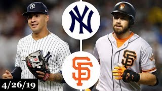 New York Yankees vs San Francisco Giants Highlights  April 26 2019 [upl. by Ateiram435]