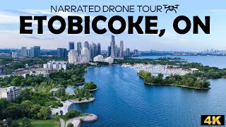 Explore Toronto’s Etobicoke amp Humber Bay Waterfront in 4K  Soaring over Lake Ontario 🚁🌆 [upl. by Corette]