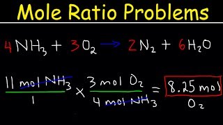 Stoichiometry Mole to Mole Conversions  Molar Ratio Practice Problems [upl. by Joachima]