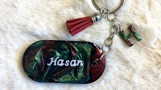 Resin keychain for boys no glitter no dried flowers [upl. by Enelrats]