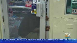 Gas Station Clerk Locks Beer Burglar Inside Store Calls Police [upl. by Dora]