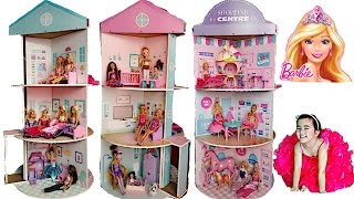 NEW BARBIE Spinning Dolls House and Shops 3 Tier Giant Box Surprise Toys Fun Kids Balloons Toys [upl. by Nattie]