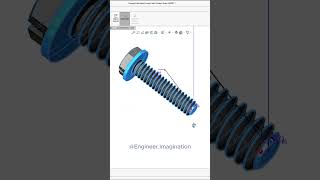 Flanged Hex Head Screws with Slotted Drive  EngineerImagination solidworks shorts trending [upl. by Aiouqes]