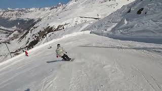 Snowboarding 2022 Obergurgl  Piste 1 4 and 6 Hohe Mut Alm to Obergurgl [upl. by Trillbee]