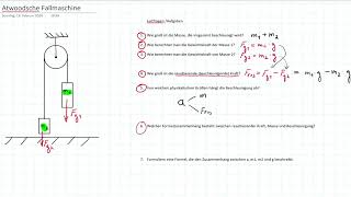 Atwoodsche Fallmaschine Beschleunigung berechnen [upl. by Philcox35]