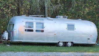 Inside the 32foot Airstream Camper  Homestead tinyfarm project [upl. by Wash]