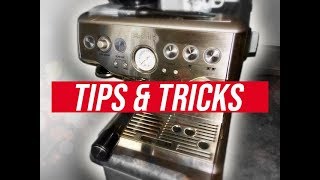 Breville Barista Express  TIPS TRICKS AND BASIC LATTE ART [upl. by Ahsiret]