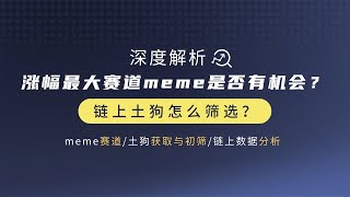 牛初最大涨幅赛道meme持续火热，还有机会吗？链上土狗该怎么筛选呢？ [upl. by Odrahcir158]