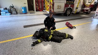 Air  Straps  Move Addressing a downed firefighter and packaging RIT [upl. by Eudocia]