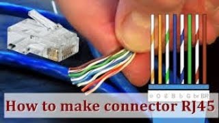 How to make connectorRJ45  Cat 6 make connectorRJ45 Ethernet wiring Lan cat 6 cable colour [upl. by Abehshtab336]