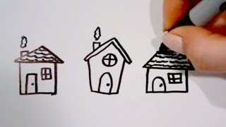 How to Draw Cartoon Houses [upl. by Enid215]