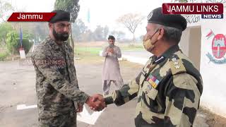 BSF Pak Rangers exchange sweets on Republic Day along IB in Jammu [upl. by Nitsej]