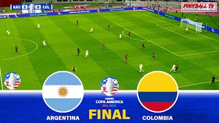 ARGENTINA vs COLOMBIA  Copa America 2024 Final  Full Match All Goals  PES Gameplay Realistic [upl. by Manvil459]