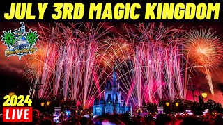 🔴 LIVE Magic Kingdom Night of July 3rd 2024 Fireworks at Walt Disney World 732024 [upl. by Olraced]