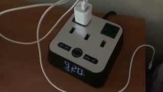 SUPERDANNY Desk Charging Station 2 AC Outlets Vs Emerson SmartSet Dual Alarm Clock Radio [upl. by Adniralc208]