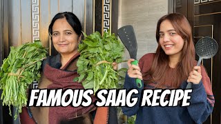 Mama ki Famous Saag Recipe Cooking karty huwe ungli cutt gaye [upl. by Ennasor712]