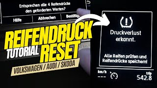 REIFENDRUCK RESET  ZURÜCKSETZEN TUTORIAL  ANLEITUNG  VW  AUDI  SKODA [upl. by Assyli391]