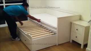 IKEA Hemnes Day Trundle Bed with 3 Drawers White [upl. by Mailliwnhoj]